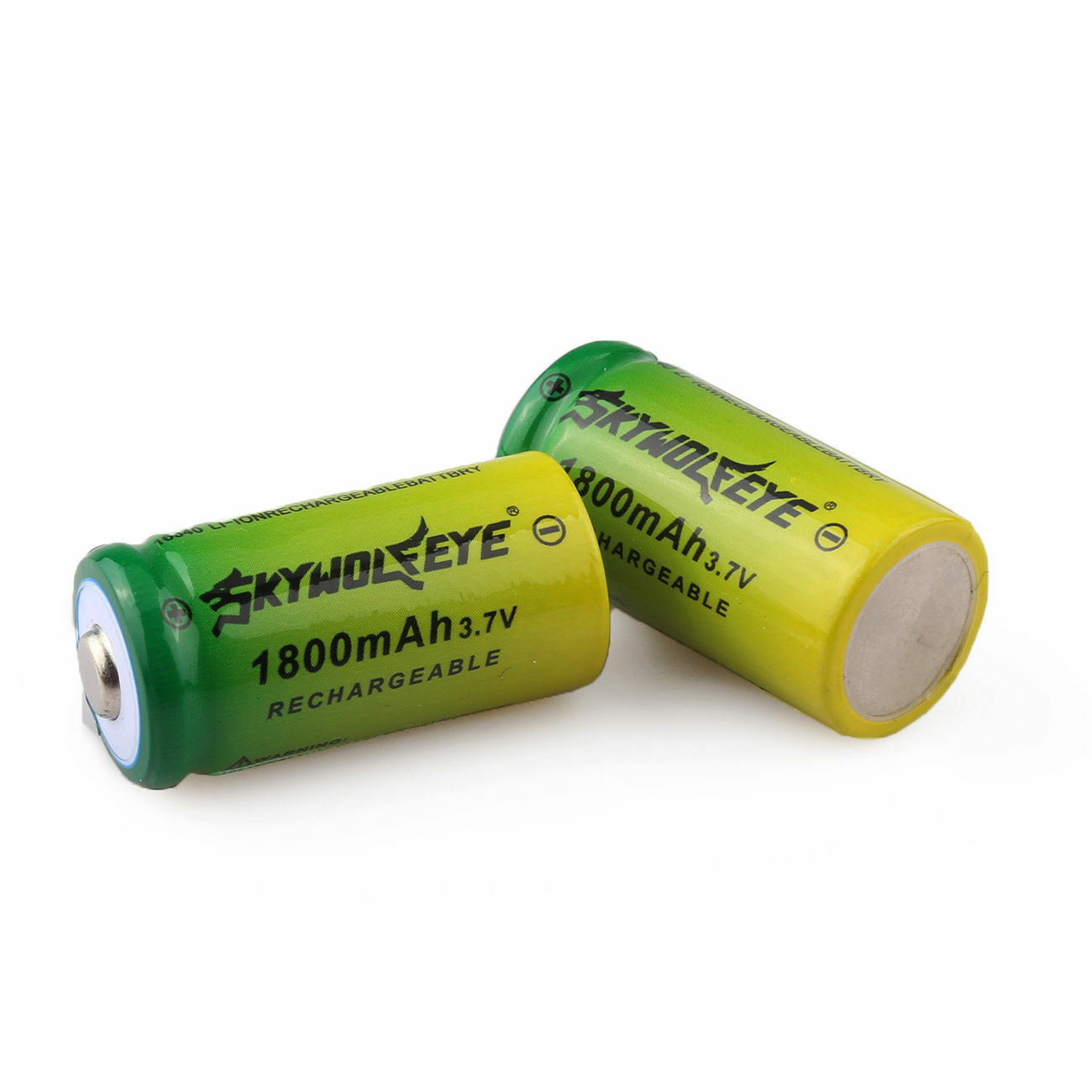 2pcs SKYWOLFEYE 16340 Battery 3.7V 1800mAh Rechargeable Li-Ion Cell Batteries US