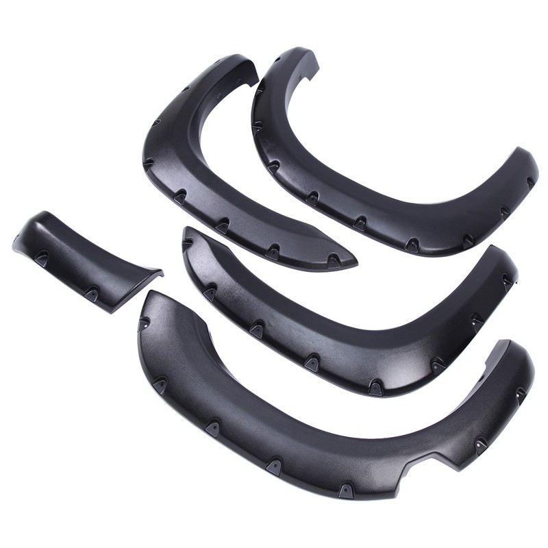 Front & Rear Pocket Style Fender Flares Fit For 04-14 Nissan Titan with Lockbox