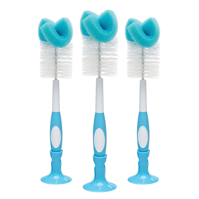Dr. Brown's Reusable Sponge Baby Bottle Cleaning Brush Set, 