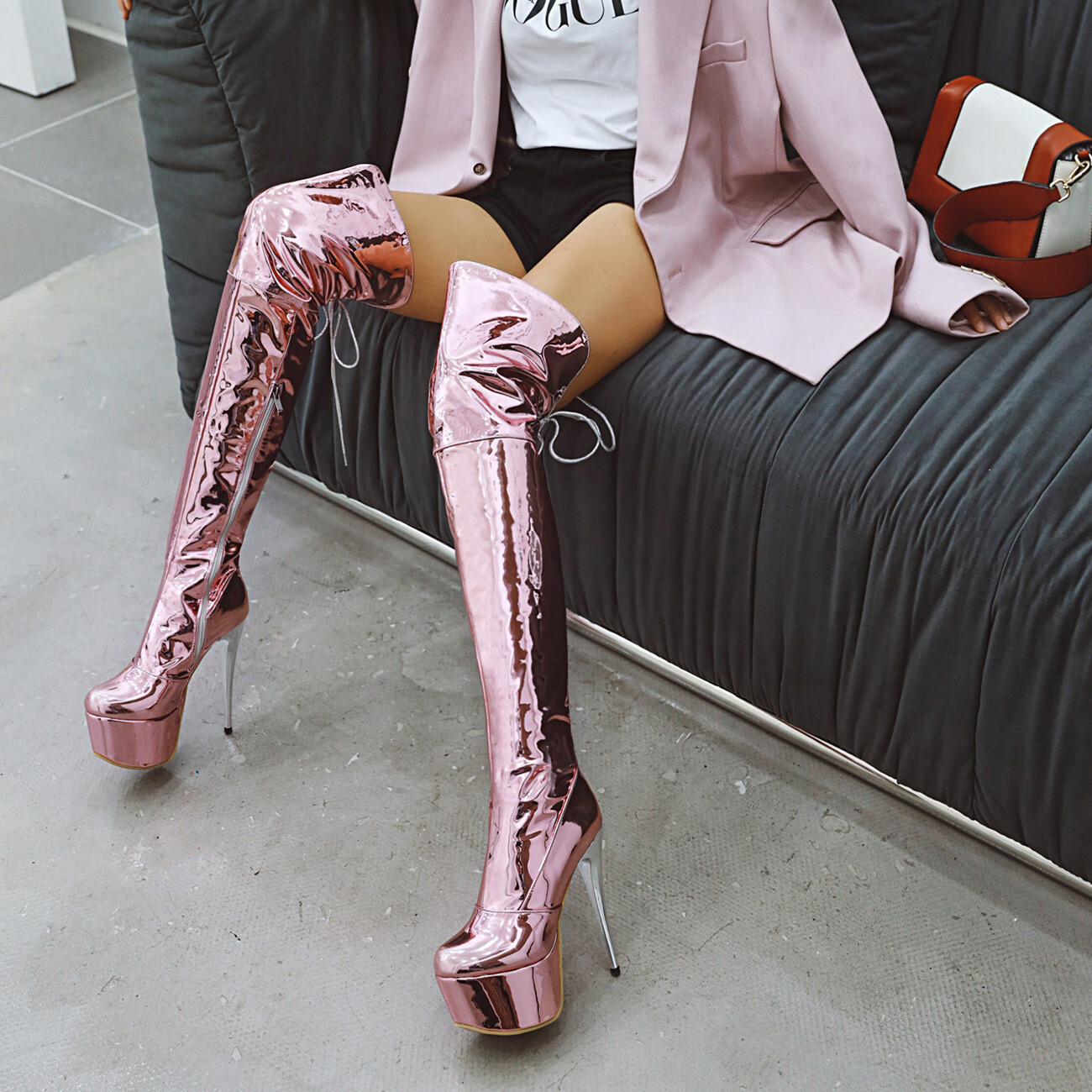 Sexy Women Shiny Leather Over Knee High Thigh Boots Stiletto High Heel Shoes NEW | eBay
