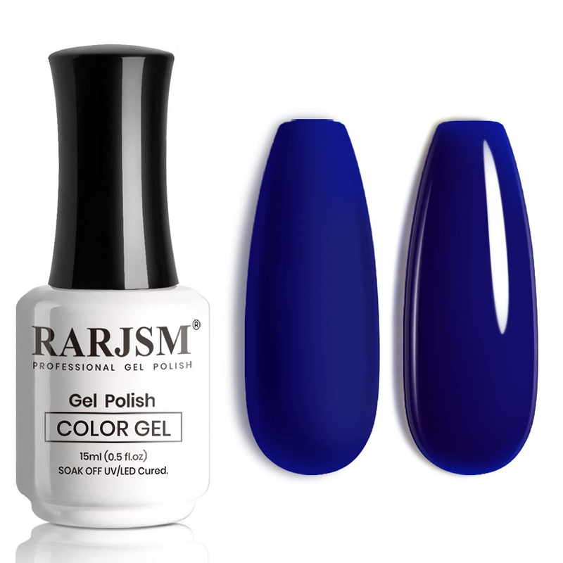 Dark Navy Blue Gel Nail Polish, 15ML Royal Blue Nail Polish, Soak off LED UV Lam