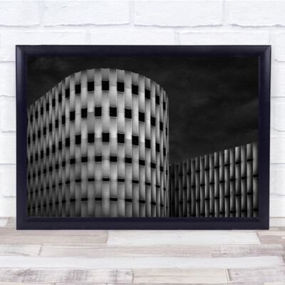 Architecture Building Pattern Black & White Facade Windows Utrecht Panels Print