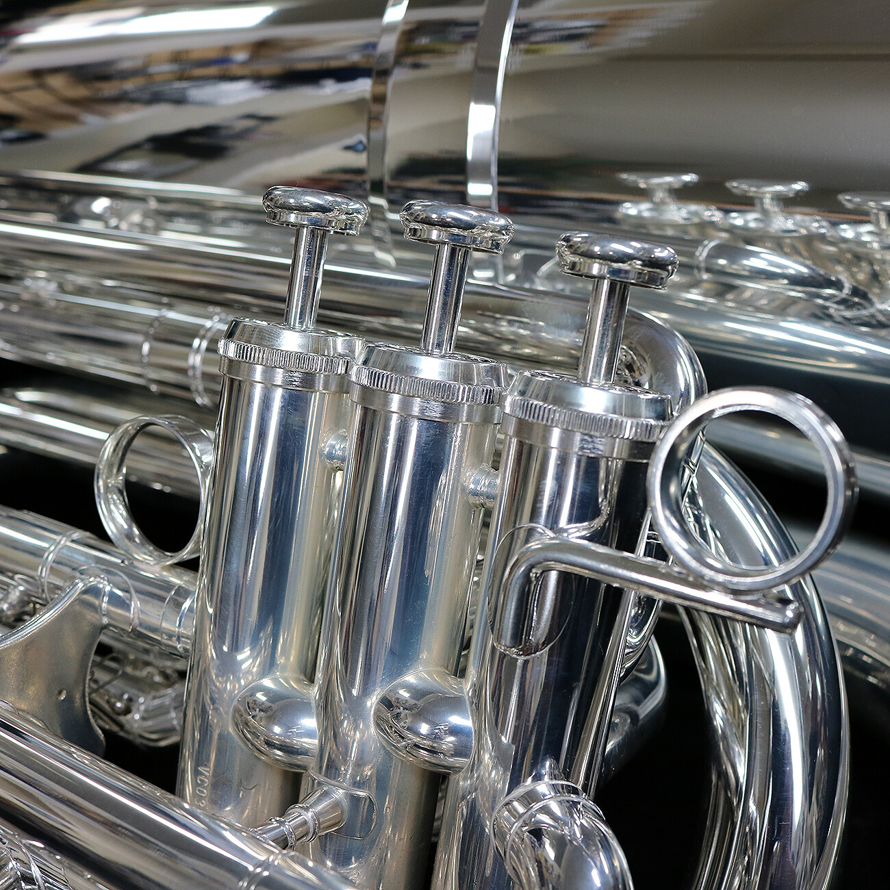 Jupiter JTU1100MS Silver Marching BBb Tuba Contra Excellent Cond. No dents