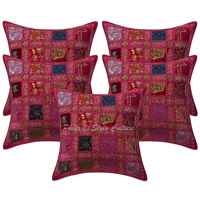 Art Decor Handmade Floor Cushion Patchwork Boho Hippie Gypsy Pillow Meditation