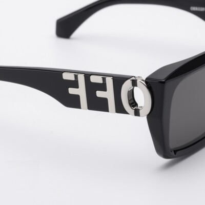 Pre-owned Off-white Oeri125s24pla0011007 Hays Black Sunglasses