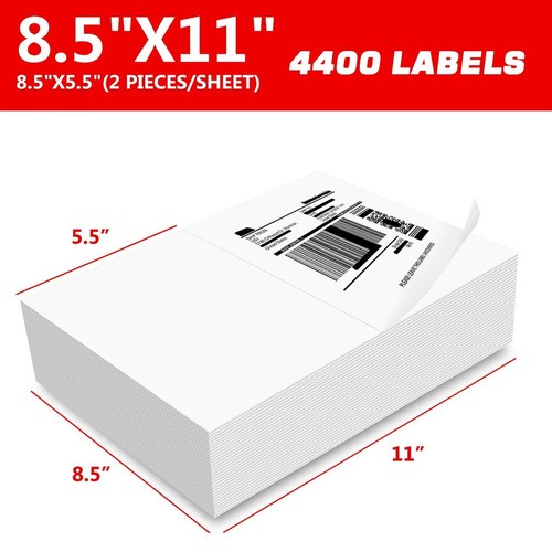 220-11000 Shipping Labels 8.5 x 5.5" Half Sheets Blank Self Adhesive 2 Per Sheet