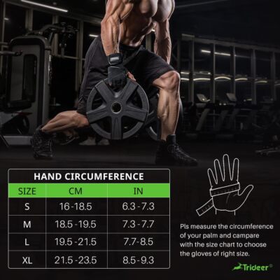 Trideer Padded Workout Gloves for Men - Gym Weight Lifting Gloves with Wrist