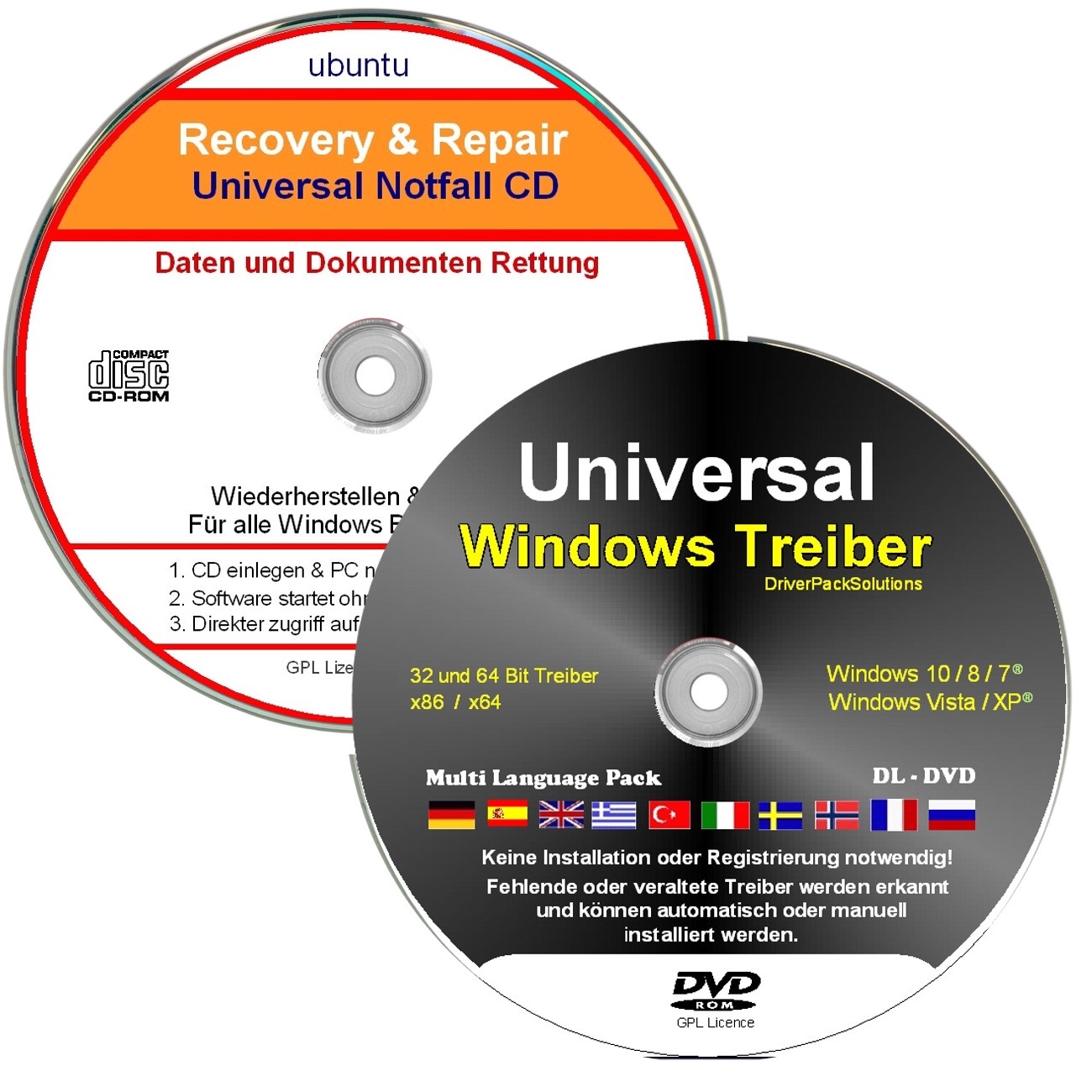 Windows Treiber   Notfall CD 2 CD Set - Universal Treiber & Daten Rettung | eBay