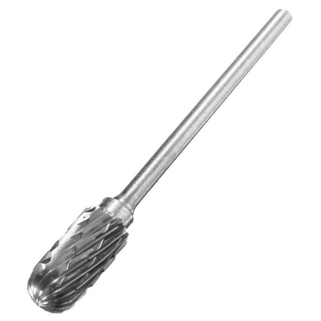 10pcs 1/8" Tungsten Carbide Burr Rotary Drill Bits Tools Cutter Files Set Shank