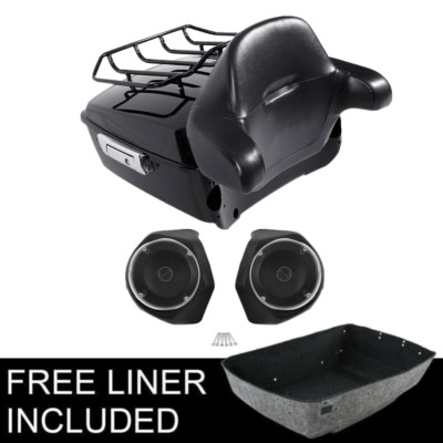 King Pack Trunk Pad Speakers Top Rack Fit For Harley Tour Pak Road King 14-24 23