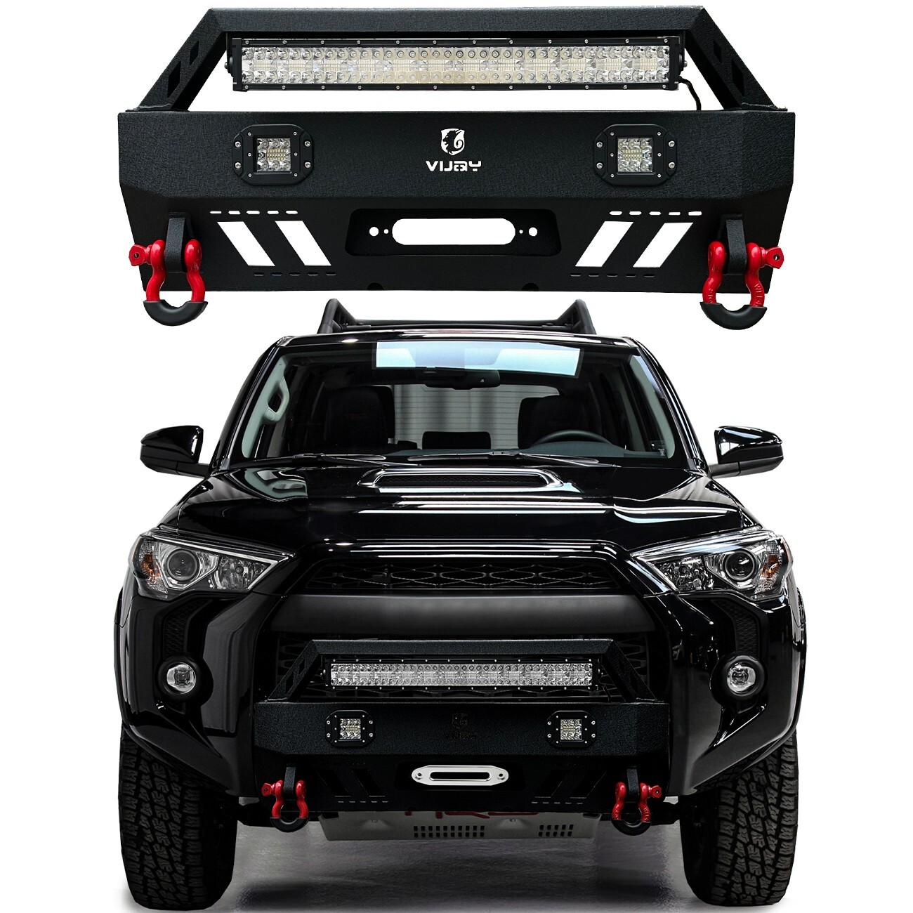 Vijay Fit 2010-2024 5th Gen 4Runner Steel Black Front Bumper with