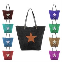 DAMEN STERN XXL LEDER TASCHE WildLeder A4 SHOPPER Schultertasche Umhängetasche