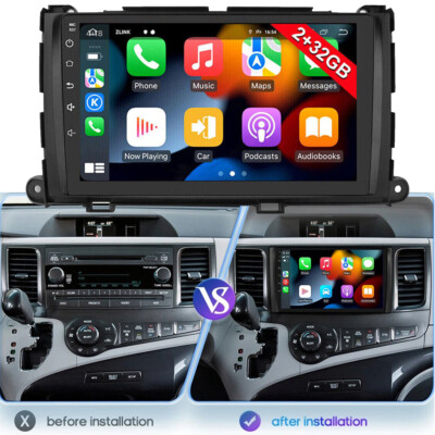 HD Carplay Scren For Toyota Sienna 2011-2014 Car Radio Stereo GPS Backup Camera