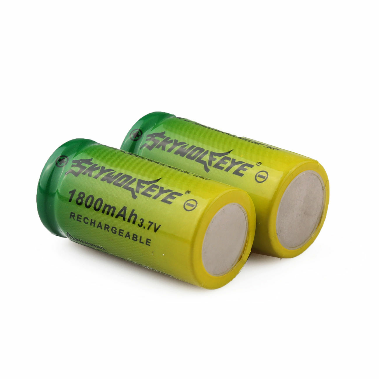 2pcs SKYWOLFEYE 16340 Battery 3.7V 1800mAh Rechargeable Li-Ion Cell Batteries US