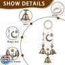 Witch Bells for Door Knob, Boho Hanger Wind Chimes Protection, Witchy Things Bell Strings with 3 Bells, Witchcraft Supplies Door Bell, Vintage Witch Decor for Home Room (Bronze-Colored)
