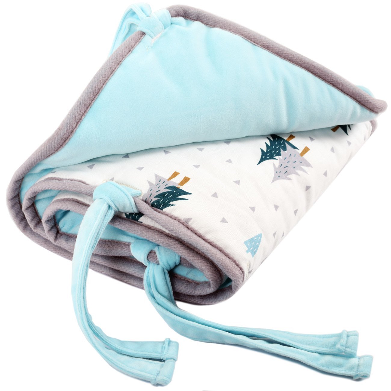 BROLEX 2 in 1 Crib Rail Cover or Crib Bumper, Long Rail, Pine Trees