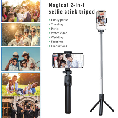Selfie Stick Tripod Remote Desktop Stand Cell Phone Holder For iPhone Samsung 