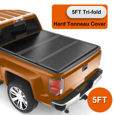5FT 3-Fold Hard Tonneau Cover For 2005-24 Nissan Frontier Bed Truck Waterproof O