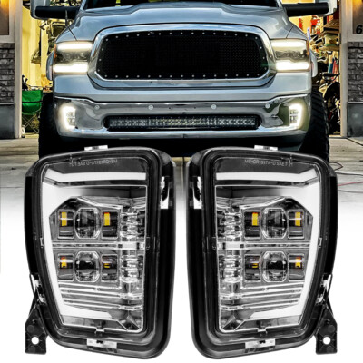 DRL Assembly LED Fog Lights For Dodge Ram 1500 2013 2014 2015 2016 2017 2018