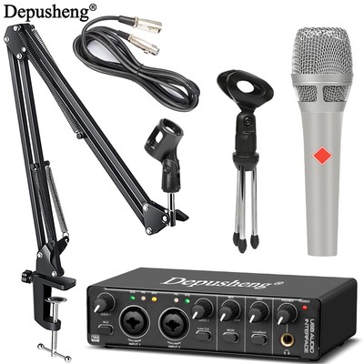 Audio Interface with microphone Depusheng Live Recording For Studio Singing