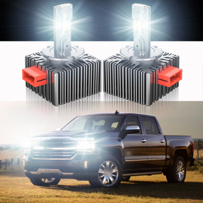 D5S LED Headlight Bulbs High-Low For Chevy Silverado 1500 2016-2018 Replace HID
