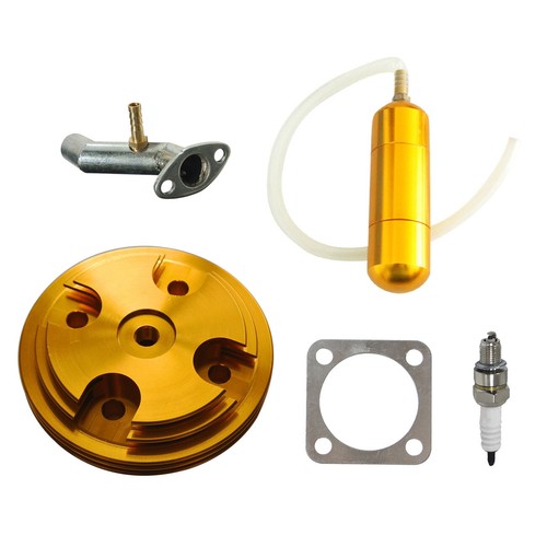 Yellow CNC Cylinder Head Cover Power Boost Bottle For 80cc Motorized Bike Part