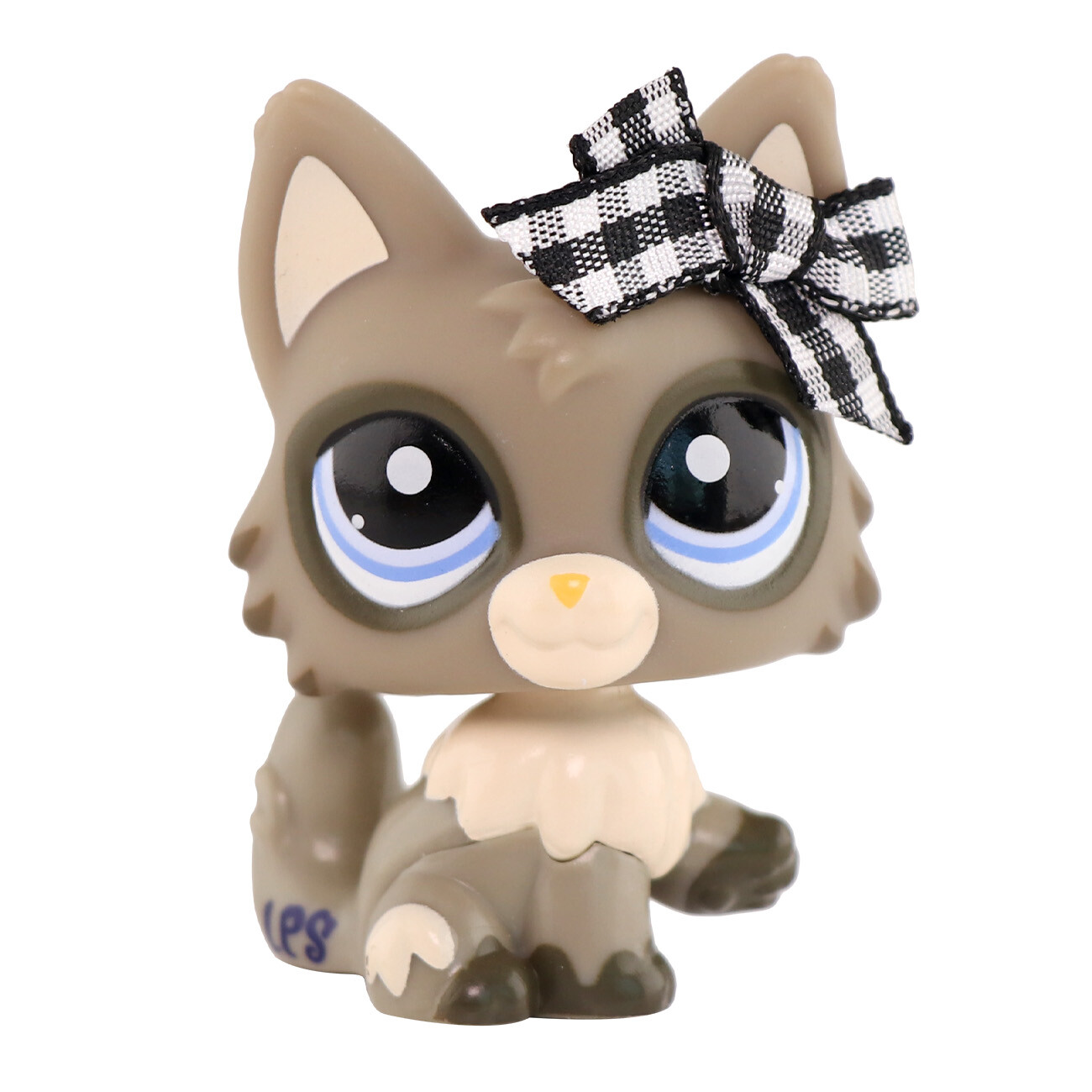 Pet Shop LPS Wolf Cat Persian Cat 1953 Grey Black Blue Dot