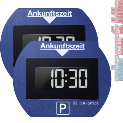 2x automatische Parkscheibe ParkLite elektronisch digital blau StVO-Zulassung