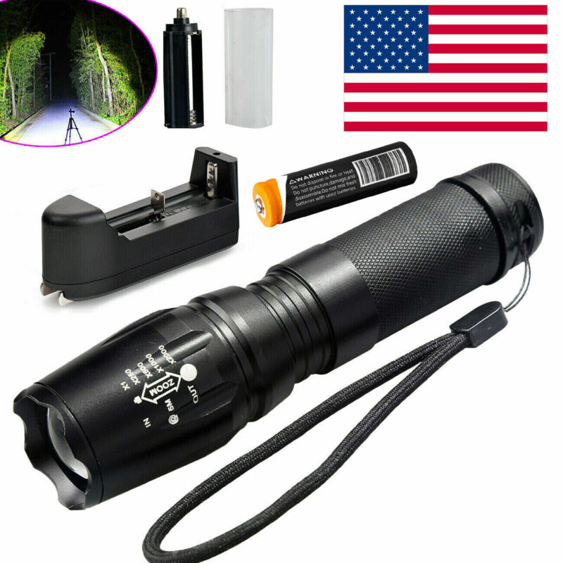 New Tactical Flashlight Led Military Zoom Torch Light Usa