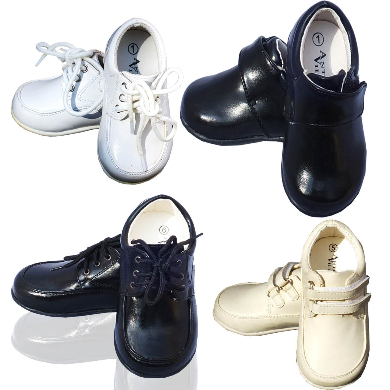  Baby  Boys  Formal Shoes  Toddler  White Ivory Black  Shoes  