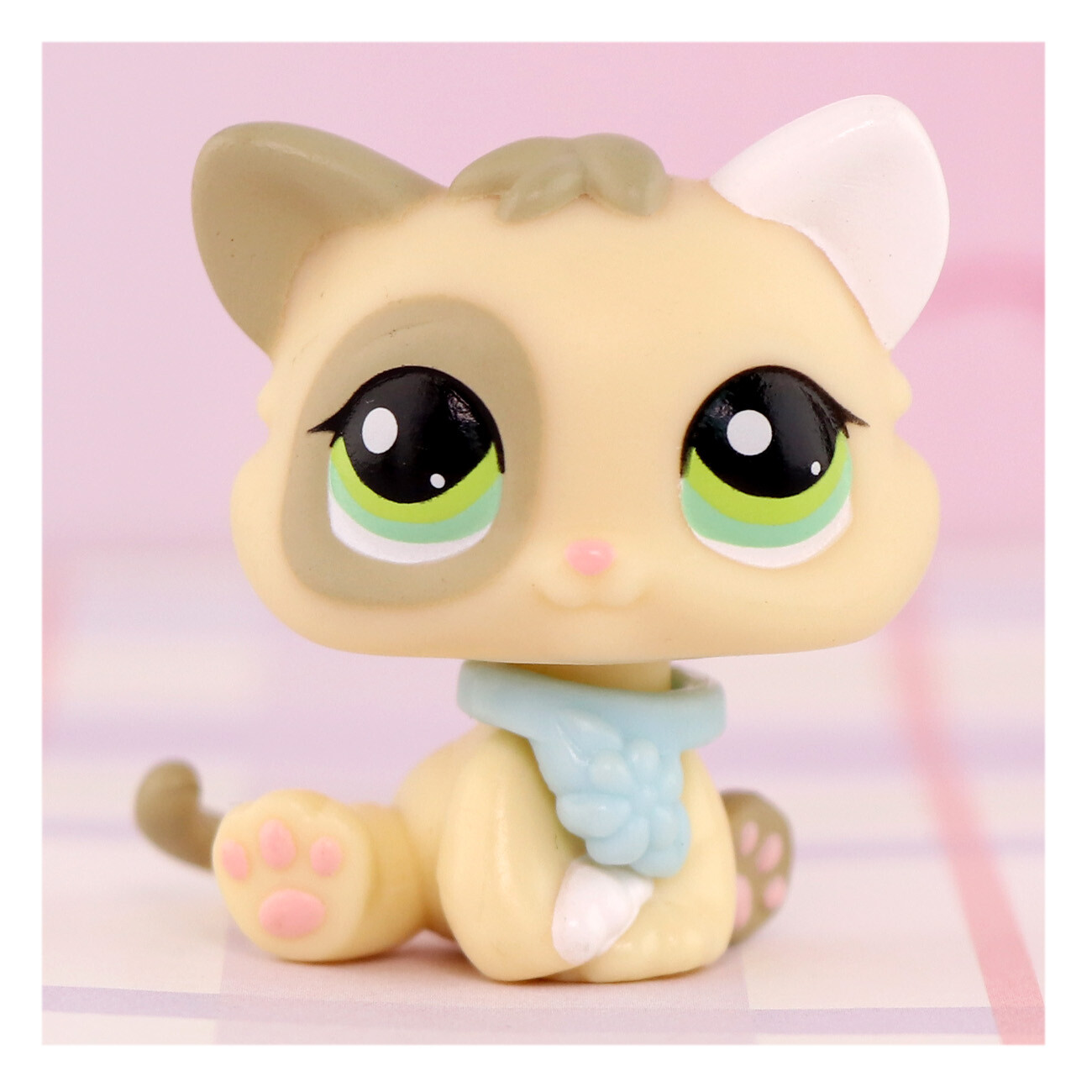 Pet Shop LPS Cat LPS Baby Kitty #1074 with Collar Who Love LPS Kitten Kids  Gift