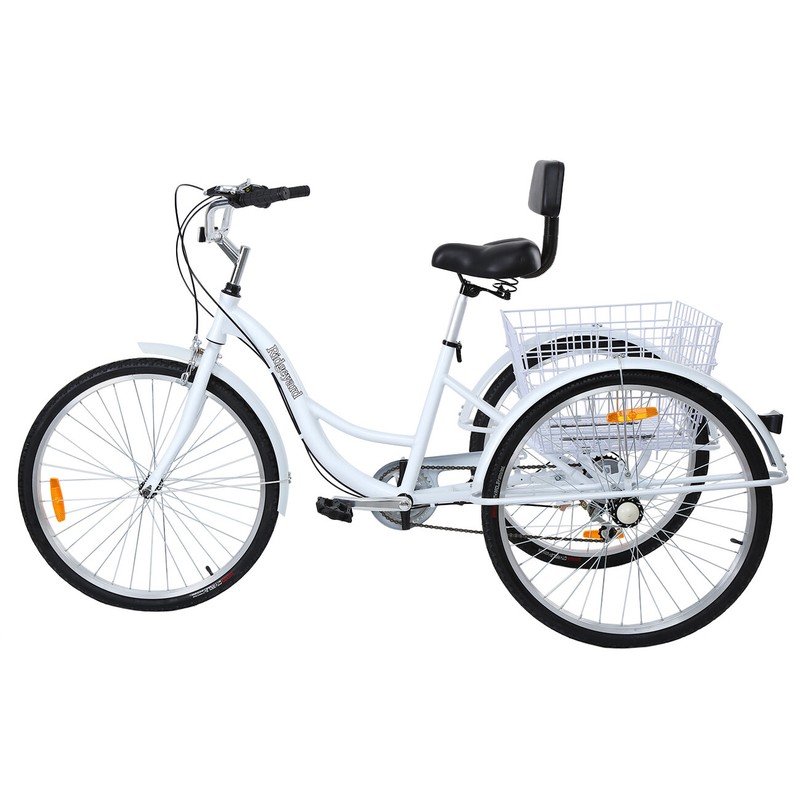 26" 7 Speed Adult Tricycle 3-Wheel Trike Cruiser Bicycle w/B