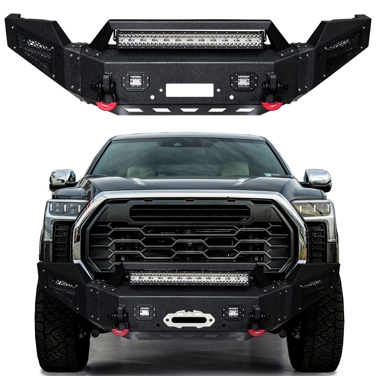 パカマラ　22-23 NOW DRIVE＋selectPRO M size Vijay Fit Toyota Tundra 2022-2025 Front Bumper with Winch Plate