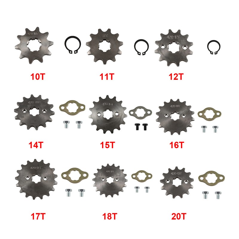 420Chain 17mm 10-18T Front Sprocket For 50 70 90 110 125 140cc ATV Pit Dirt Bike