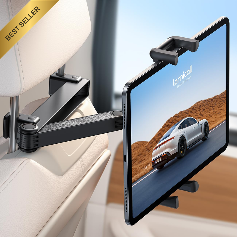 Car Headrest Tablet Holder - [Thick Case Friendly] Ipad Mount for Car Backseat,
