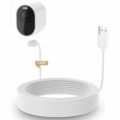 HOLACA 20ft/6m Outdoor Charging Cable for Arlo Pro 5,Pro 4/3 Spolight Camera