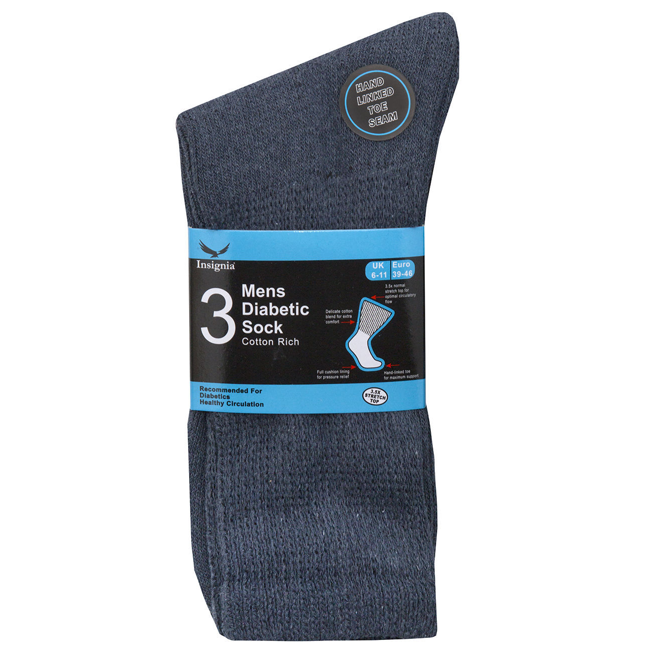 Mens Extra Wide Diabetic Socks Thicker Sports Loose Top Oedema WIDER