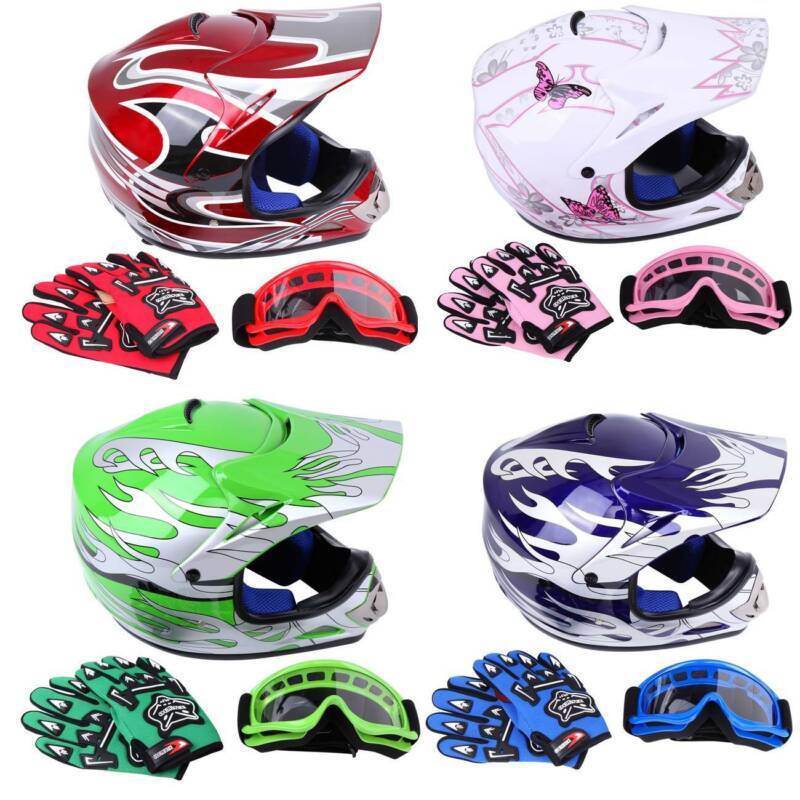 Moto cross Helm Motorradhelm Brille Handschuhe S-L