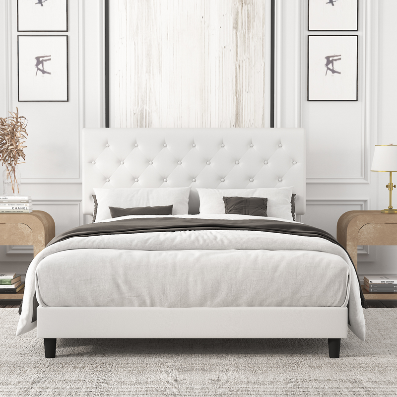 Platform Adjustable Headboard Diamond Button