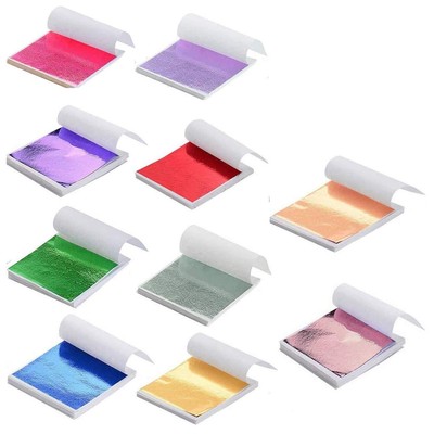 500 Sheets 10 Colors Metallic Gold Foil Leaf Paper - Foil Paper Slime Decorat...