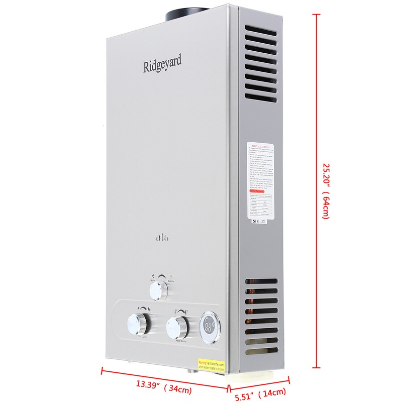 6L/8L/12L Tankless Hot Water Heater Boiler w/ Shower Head LPG Propane Gas Home