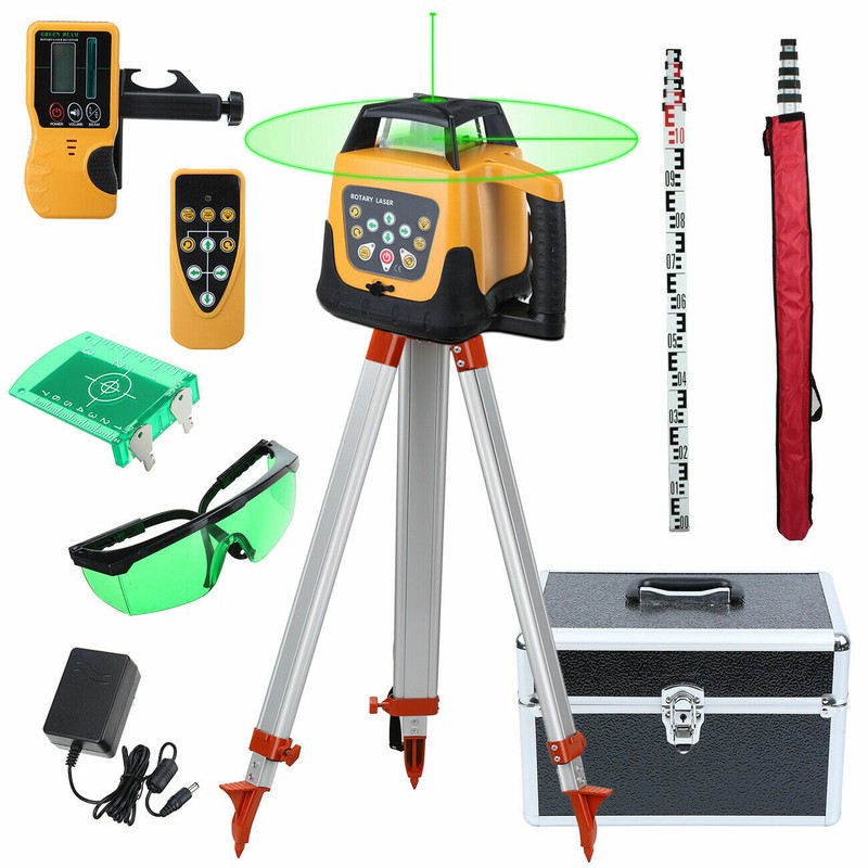 Selbstnivellierender 360° Rotationslaser Strahl Laser Niveau grün+1,63m stativ