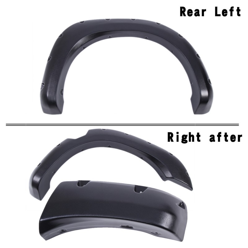 Front & Rear Pocket Style Fender Flares Fit For 04-14 Nissan Titan with Lockbox