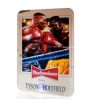 METAL SIGN Mike Tyson Evander Holyfield BEER Budweiser Poster Classic RUSTED