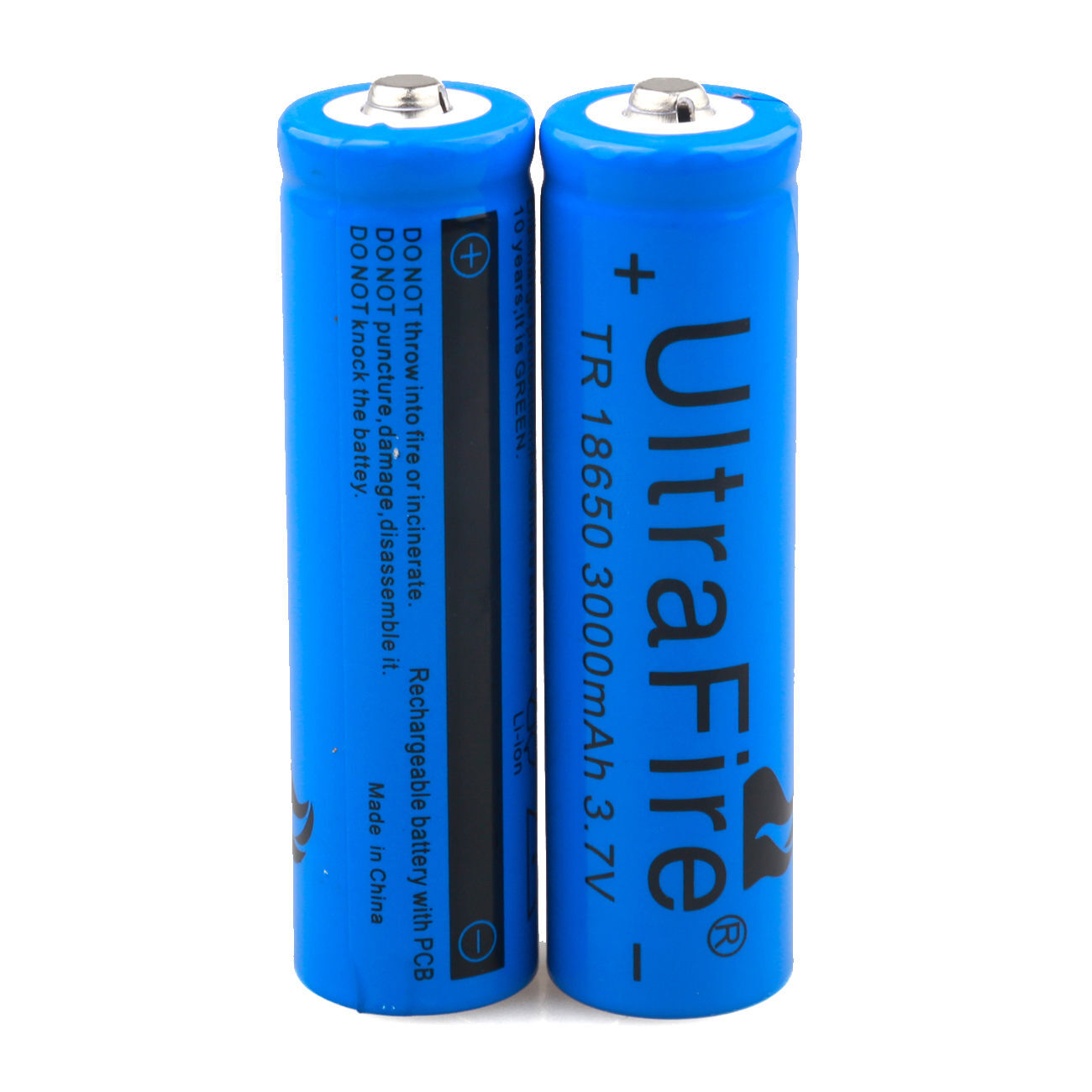 3.7V Button Top Rechargeable Battery 3000mAh Lithium For Flashlight
