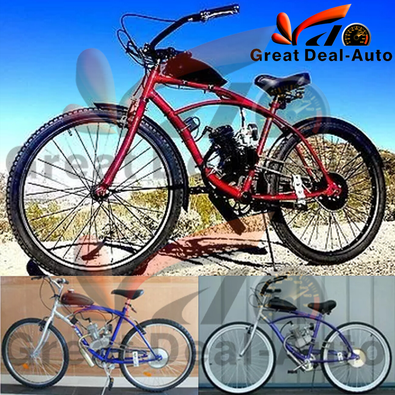 80CC Motorized Bicycle Single Cylinder Motor Engine Air-cooled Engine 2 Stroke E