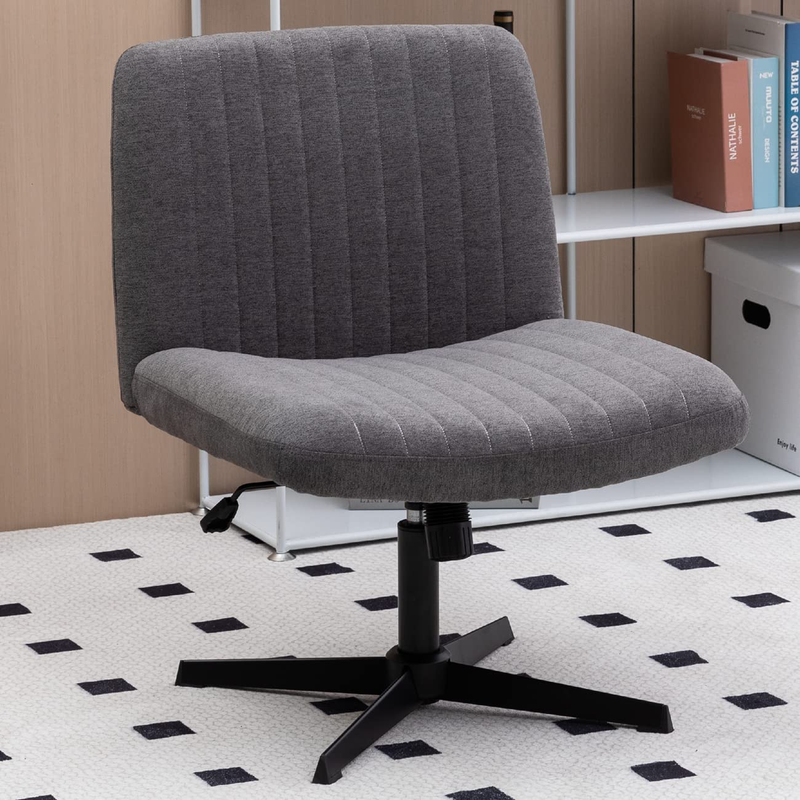 No Wheels Fabric Padded Desk Chair Task Vanity Chair S