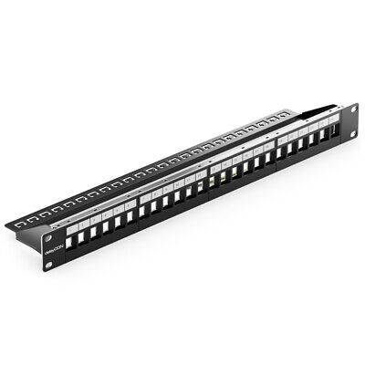 deleyCON 24 Port Patchpanel Modular Keystone Module CAT LAN Netzwerk Patchfeld