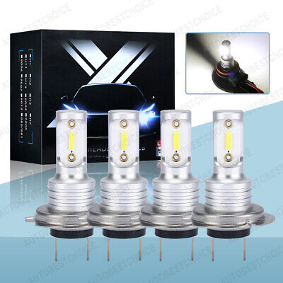 4PCS Combo H7 + H7 High Low Beam LED Headlight Bulbs CSP 6000K White 120W Lights