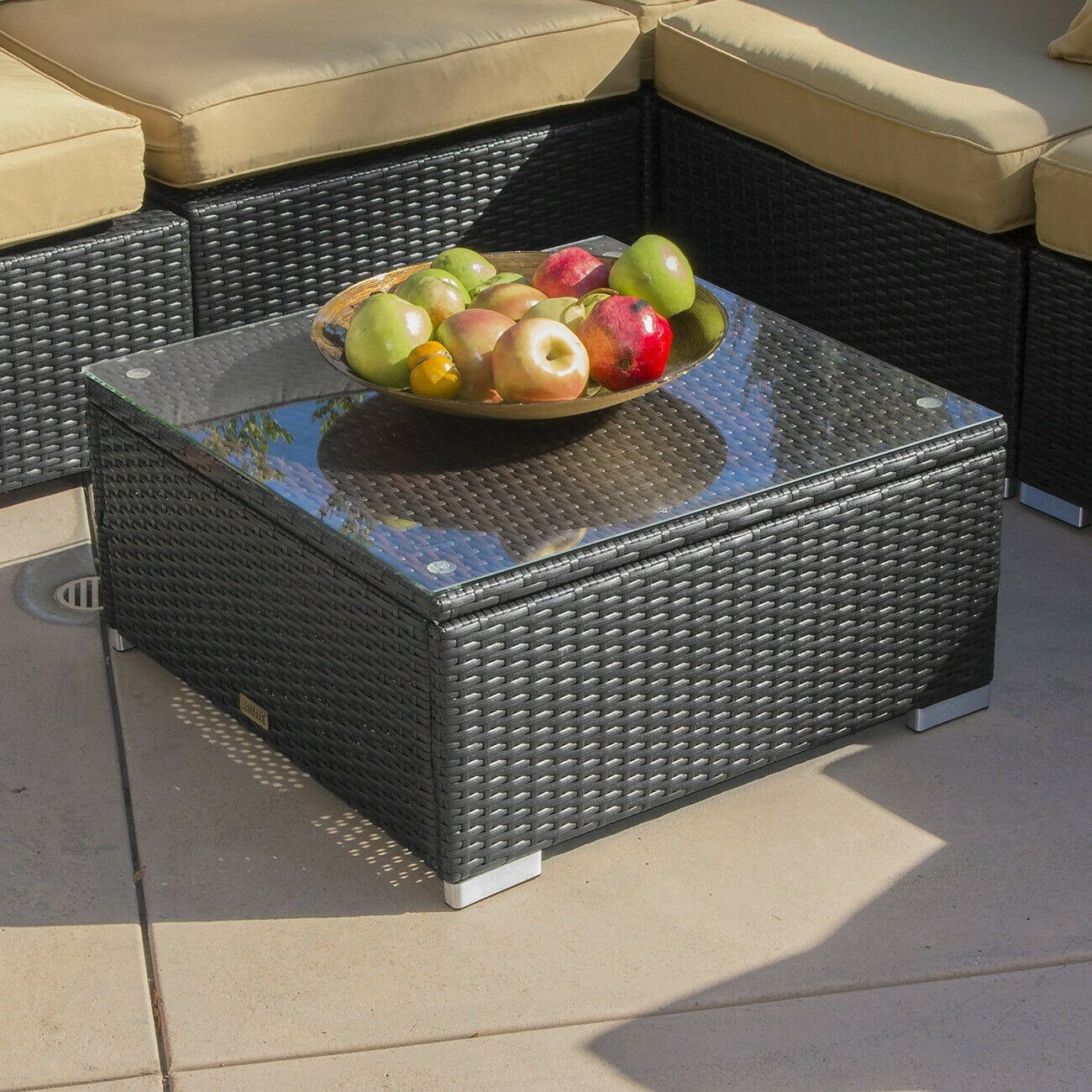 10 Piece Outdoor Wicker Cushioned Entertainment Garden Set